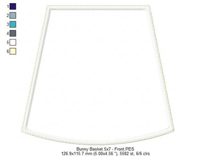 Cute Bunny Basket - ITH Project - Machine Embroidery Design