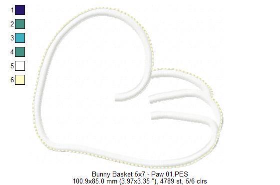 Cute Bunny Basket - ITH Project - Machine Embroidery Design