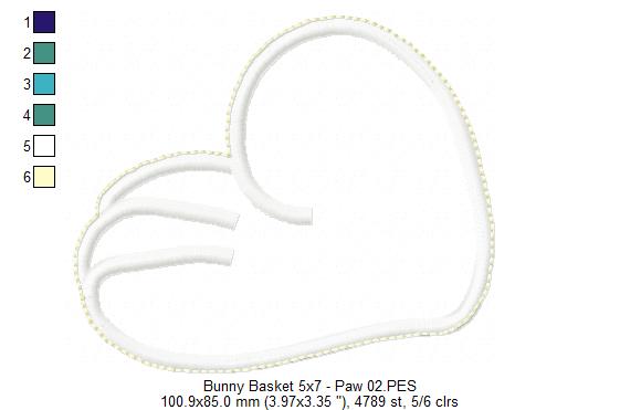 Cute Bunny Basket - ITH Project - Machine Embroidery Design