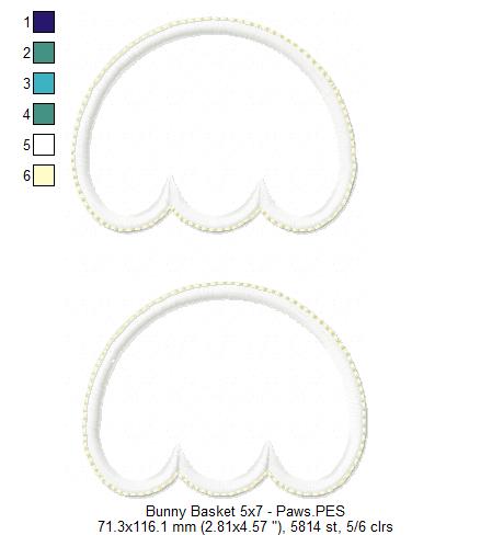 Cute Bunny Basket - ITH Project - Machine Embroidery Design