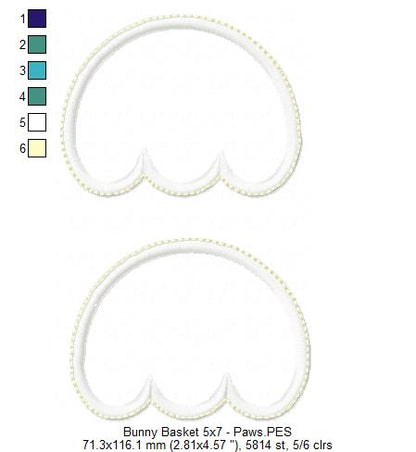 Cute Bunny Basket - ITH Project - Machine Embroidery Design