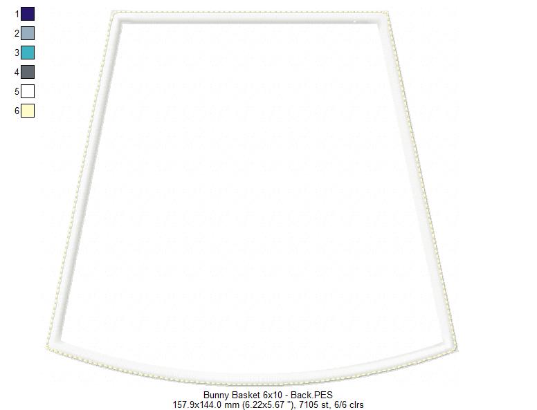 Cute Bunny Basket - ITH Project - Machine Embroidery Design