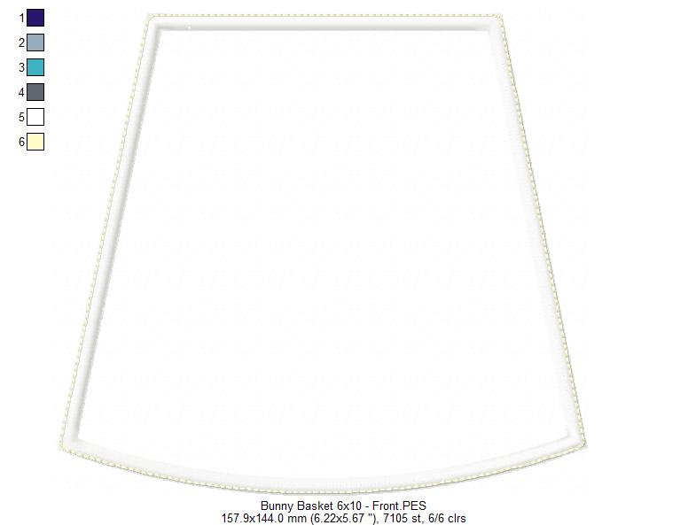 Cute Bunny Basket - ITH Project - Machine Embroidery Design