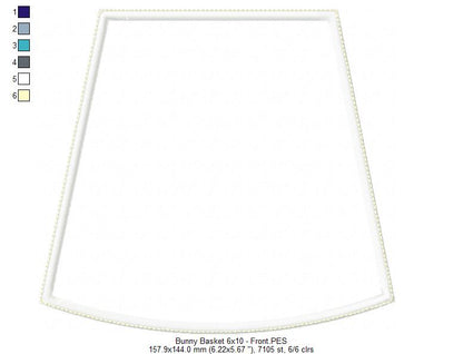Cute Bunny Basket - ITH Project - Machine Embroidery Design