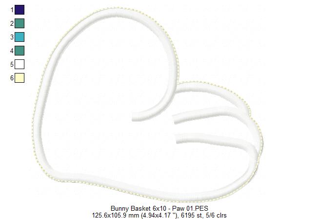 Cute Bunny Basket - ITH Project - Machine Embroidery Design