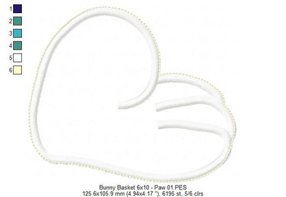 Cute Bunny Basket - ITH Project - Machine Embroidery Design