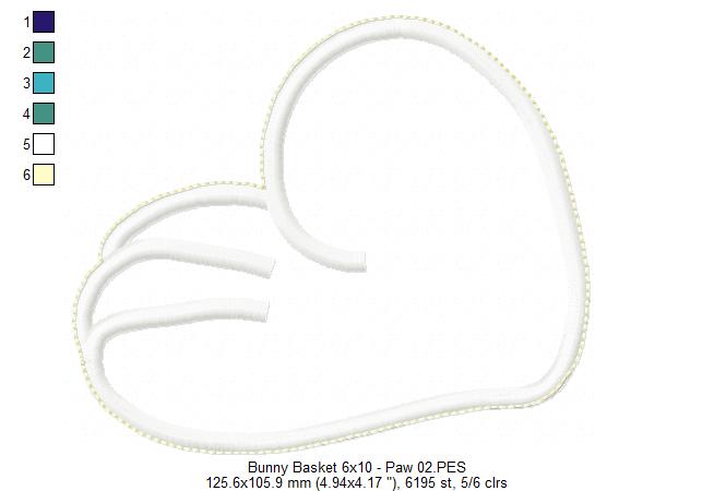 Cute Bunny Basket - ITH Project - Machine Embroidery Design