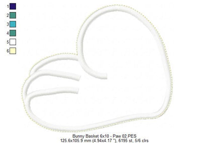 Cute Bunny Basket - ITH Project - Machine Embroidery Design