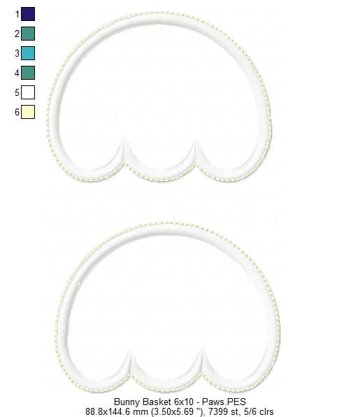 Cute Bunny Basket - ITH Project - Machine Embroidery Design