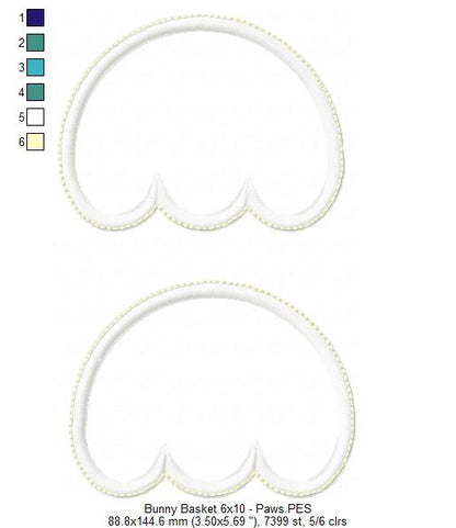 Cute Bunny Basket - ITH Project - Machine Embroidery Design