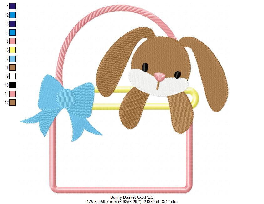 Easter Bunny  - Applique  - Machine Embroidery Design
