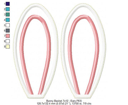Cute Bunny Basket - ITH Project - Machine Embroidery Design