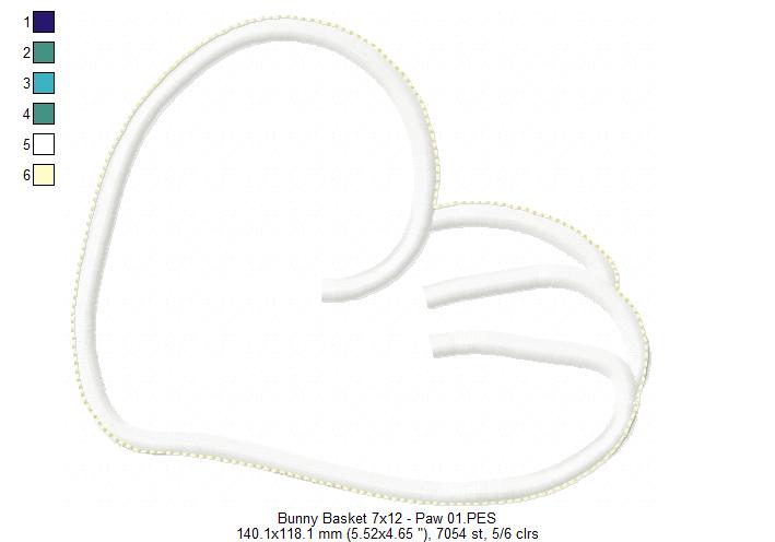 Cute Bunny Basket - ITH Project - Machine Embroidery Design