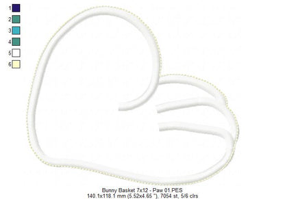 Cute Bunny Basket - ITH Project - Machine Embroidery Design
