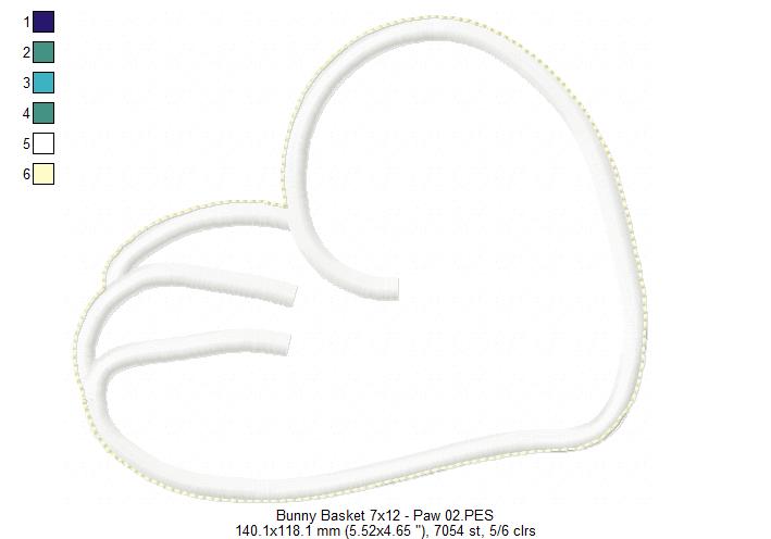 Cute Bunny Basket - ITH Project - Machine Embroidery Design