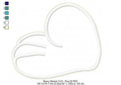 Cute Bunny Basket - ITH Project - Machine Embroidery Design