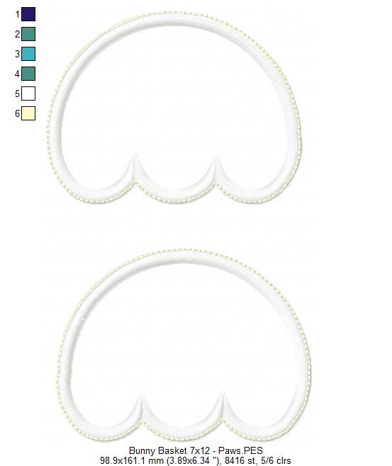 Cute Bunny Basket - ITH Project - Machine Embroidery Design