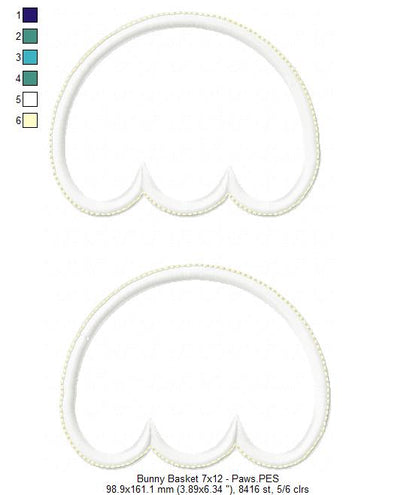Cute Bunny Basket - ITH Project - Machine Embroidery Design