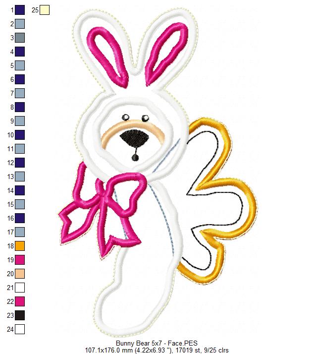 Bunny Bear - ITH Project - Machine Embroidery Design