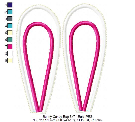 Bunny Candy Bag - ITH Project - Machine Embroidery Design