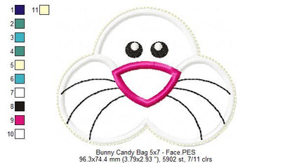 Bunny Candy Bag - ITH Project - Machine Embroidery Design