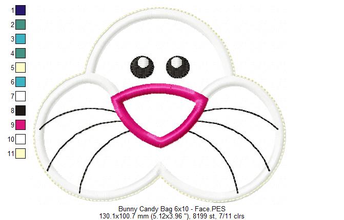 Bunny Candy Bag - ITH Project - Machine Embroidery Design