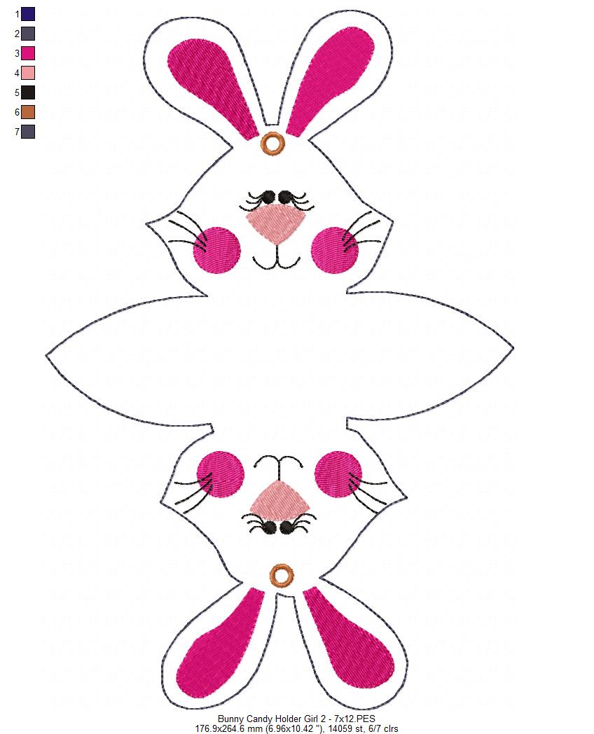 Cute Bunny Candy Bag - ITH Project - Machine Embroidery Design