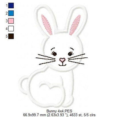 Easter Bunny - Applique  - Machine Embroidery Design