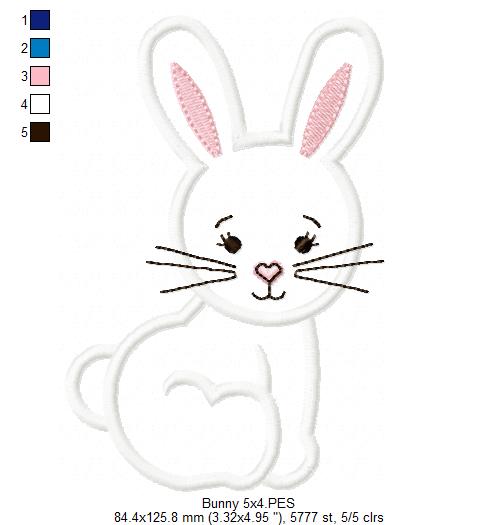 Easter Bunny - Applique  - Machine Embroidery Design
