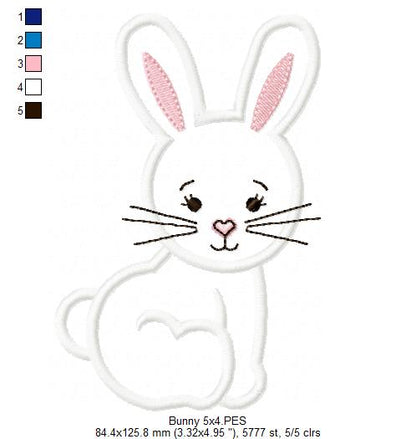 Easter Bunny - Applique  - Machine Embroidery Design