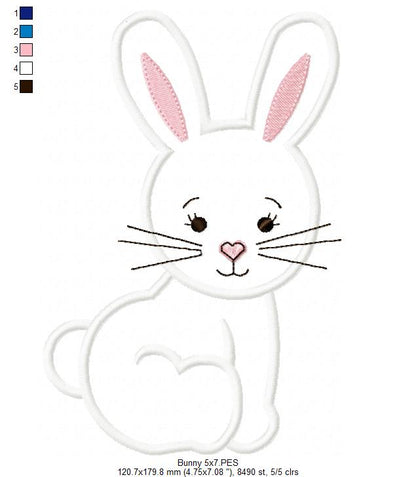 Easter Bunny - Applique  - Machine Embroidery Design
