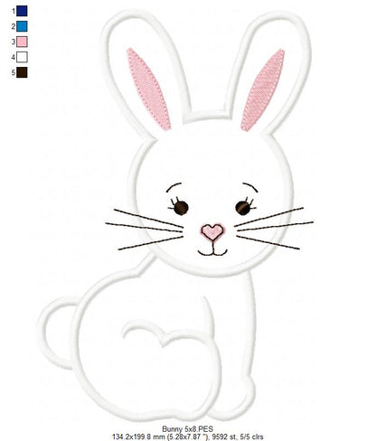 Easter Bunny - Applique  - Machine Embroidery Design