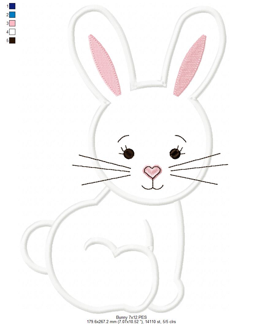 Easter Bunny - Applique  - Machine Embroidery Design