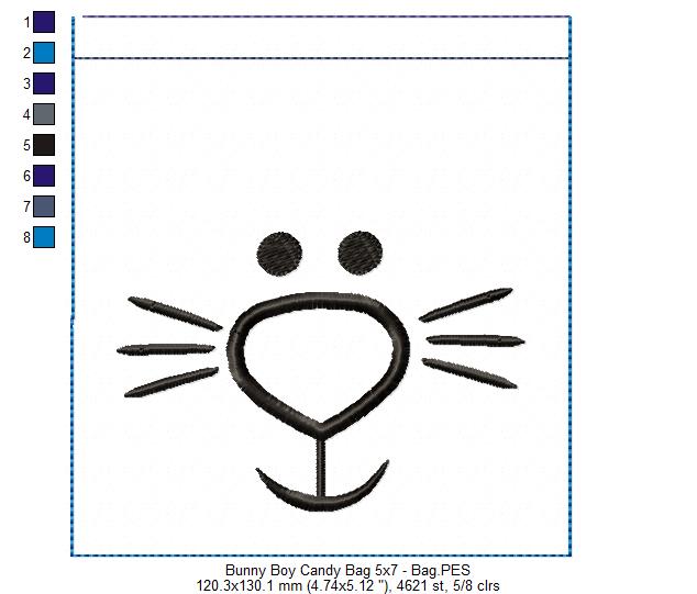 Cute Bunny boy and girl Candy Bag - Set of 2 Designs - ITH Project - Machine Embroidery Design