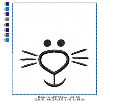 Cute Bunny boy and girl Candy Bag - Set of 2 Designs - ITH Project - Machine Embroidery Design