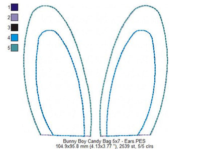 Cute Bunny boy and girl Candy Bag - Set of 2 Designs - ITH Project - Machine Embroidery Design