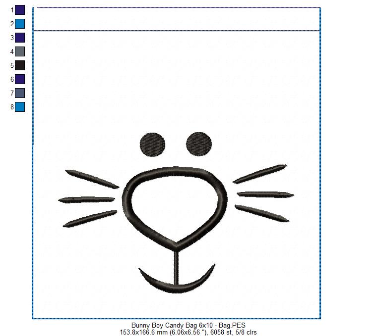 Cute Bunny boy and girl Candy Bag - Set of 2 Designs - ITH Project - Machine Embroidery Design