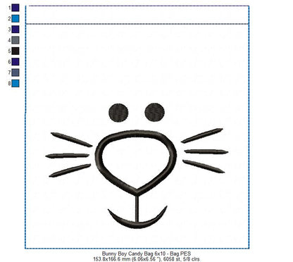 Cute Bunny boy and girl Candy Bag - Set of 2 Designs - ITH Project - Machine Embroidery Design