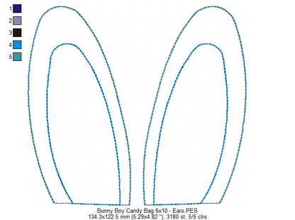 Cute Bunny boy and girl Candy Bag - Set of 2 Designs - ITH Project - Machine Embroidery Design