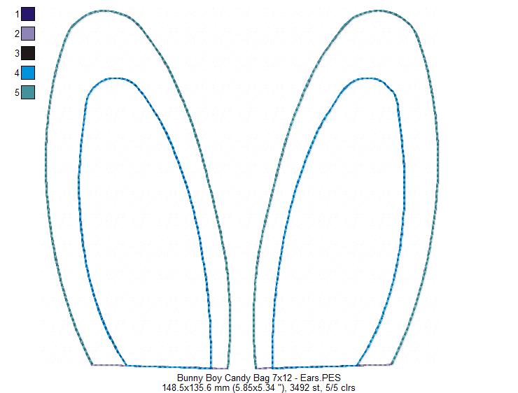 Cute Bunny boy and girl Candy Bag - Set of 2 Designs - ITH Project - Machine Embroidery Design