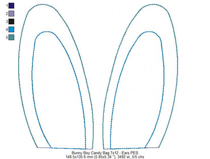 Cute Bunny boy and girl Candy Bag - Set of 2 Designs - ITH Project - Machine Embroidery Design