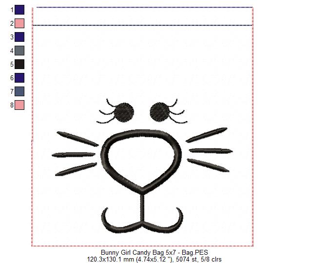 Cute Bunny boy and girl Candy Bag - Set of 2 Designs - ITH Project - Machine Embroidery Design