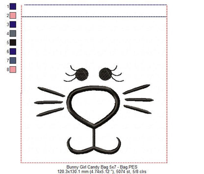 Cute Bunny boy and girl Candy Bag - Set of 2 Designs - ITH Project - Machine Embroidery Design