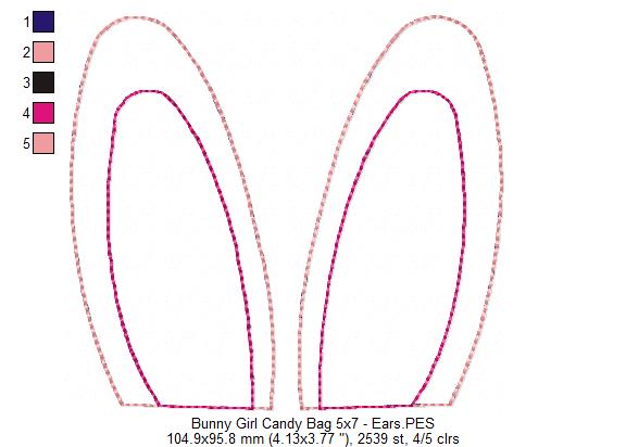 Cute Bunny boy and girl Candy Bag - Set of 2 Designs - ITH Project - Machine Embroidery Design