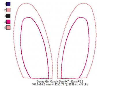 Cute Bunny boy and girl Candy Bag - Set of 2 Designs - ITH Project - Machine Embroidery Design