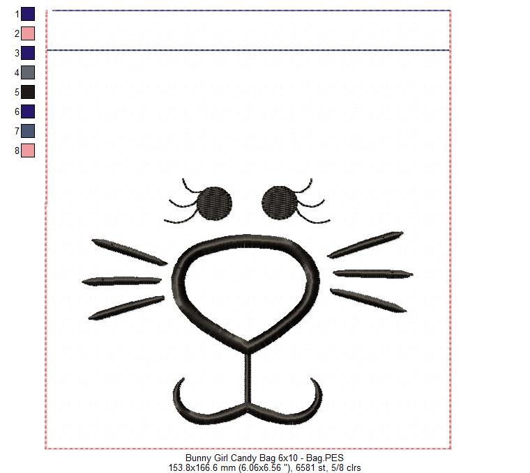 Cute Bunny boy and girl Candy Bag - Set of 2 Designs - ITH Project - Machine Embroidery Design