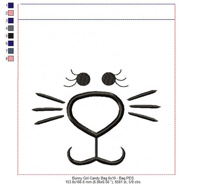 Cute Bunny boy and girl Candy Bag - Set of 2 Designs - ITH Project - Machine Embroidery Design