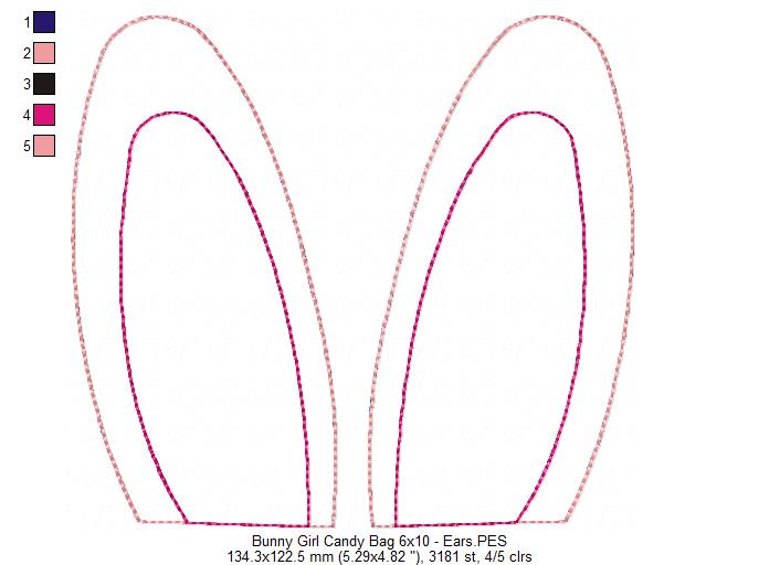 Cute Bunny boy and girl Candy Bag - Set of 2 Designs - ITH Project - Machine Embroidery Design