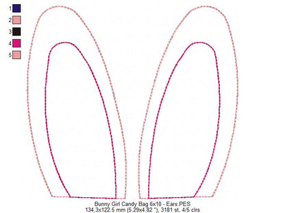 Cute Bunny boy and girl Candy Bag - Set of 2 Designs - ITH Project - Machine Embroidery Design