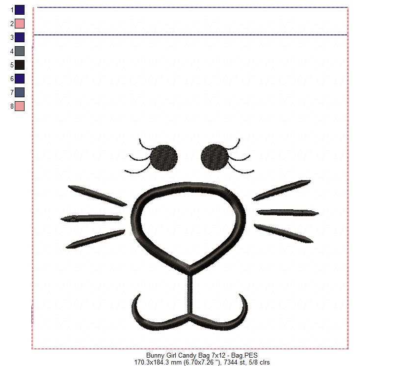 Cute Bunny boy and girl Candy Bag - Set of 2 Designs - ITH Project - Machine Embroidery Design